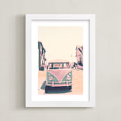 "Retro Times" - Art Print in Retro pink by Caroline Mint - Framed