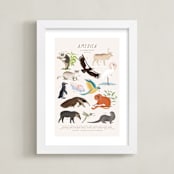 "America, endangered animals" - Art Print in Ivory by Sabrin Deirani - Framed