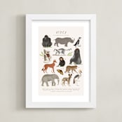 "Africa, endangered animals" - Art Print in Ivory by Sabrin Deirani - Framed
