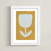"Enchanted Tulip" - Art Print in Sun Yellow by Alisa Galitsyna - Framed
