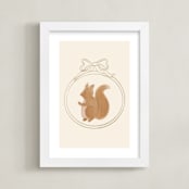"Woodland Animal Frame - Squirrel" - Art Print in Cream by Creo Study - Framed