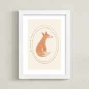 "Woodland Animal Frame - Fox" - Art Print in Cream by Creo Study - Framed