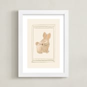"Woodland Animal Frame - Bunny" - Art Print in Cream by Creo Study - Framed