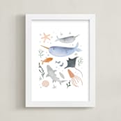 "Sea Life" - Art Print in Ocean by Hannah Williams - Framed