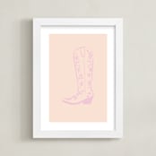 "Cowgirl I" - Art Print in Rose Petal Pink by Gwen - Framed