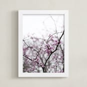 "Meet Me in the Park" - Art Print in Redbud Blossom by Karen Kaul - Framed