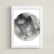 "Moon" - Art Print in Lunar Grey by Emily Magone - Framed