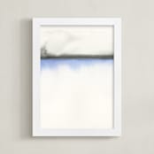 "Cinque Terre Five" - Art Print in Grey Skies by Emily Magone - Framed