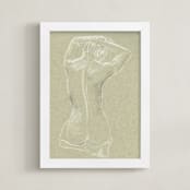 "Sketch 033" - Art Print in beige by Cecilia La Mela - Framed