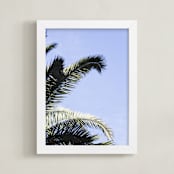 "Palm II" - Art Print in Sky Blue by Annie Montgomery - Framed