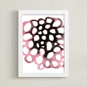 "pink lotus" - Art Print in pink by Kelly Witmer - Framed