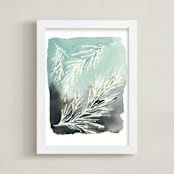 "Sprig" - Art Print in Celadon by Kelly Ventura - Framed