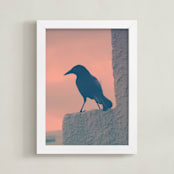 "Blackbird" - Art Print in Topic Peach by Gray Star Design - Framed