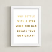 "Create Your Own Galaxy" - Art Print in Gold by Gray Star Design - Framed
