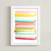 "Popsicle Colors" - Art Print in Raspberry by Monica Janes Fine Art - Framed