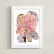 "Inner Bloom" - Art Print in Peach Dream by Maggie Ramirez Burns - Framed