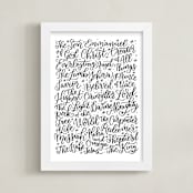 "All the Names of Jesus" - Art Print in Black by Laura Bolter - Framed
