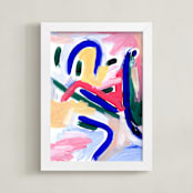 "January Blooms" - Art Print in soft pink by Jessalin Beutler - Framed