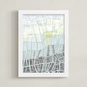"Fragmented Landscape" - Art Print in Frost by Gill Eggleston - Framed