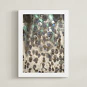"Pooring Down" - Art Print in Interference Blue by Becky Kisabeth Gibbs - Framed