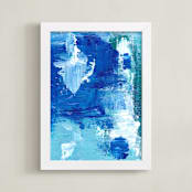 "Ocean Breeze" - Art Print in Ocean Blue by Ilana Greenberg - Framed