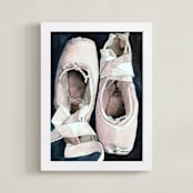 "On Pointe by Stephanie Toral" - Art Print in Ballet Pink by Stephanie Toral - Framed