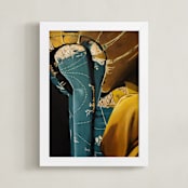 "Weathered Home" - Art Print in Deep Teal by Erin Niehenke - Framed