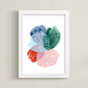 "Skeleton Petals 4" - Art Print in Multicolor by Maggie Ramirez Burns - Framed