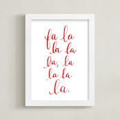 "Falala Calligraphy" - Art Print in Red by Megan Kelso - Framed