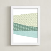 "mountain scape" - Art Print in aqua by R studio - Framed