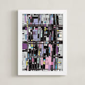 "Lavender City" - Art Print in Lavender by Jan Shepherd - Framed