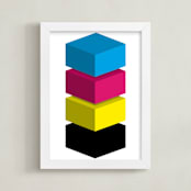 "CMYK" - Art Print in Cyan by King Richard IX - Framed