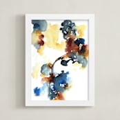 "Indigo Earth I" - Art Print in Indigo by Sonal Nathwani - Framed