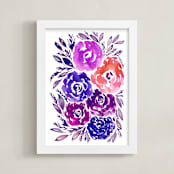 "hand painted flowers_2K" - Art Print in pink by Ramoncita - aticnomar - Framed