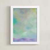 "Purple Mist" - Art Print in Aqua green by Amy Hall - Framed