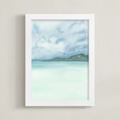 "Playa Three." - Art Print in Sky Blue by Emily Magone - Framed