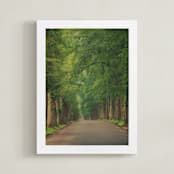 "The Street I Live On" - Art Print in Foggy Green by Erin Niehenke - Framed