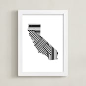 "State Lines, California" - Art Print in Black by Owl and Toad - Framed