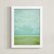 "A Day Away" - Art Print in chartreuse green by Debra Butler - Framed