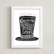 "Gentleman & Scholar" - Art Print in Asphalt by Marta Berk - Framed