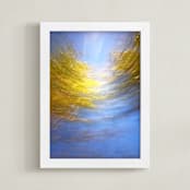 "Under the surface" - Art Print in Golden blue by NSMARK - Framed