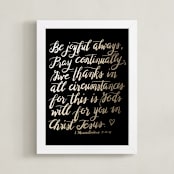 "Be joyful always" - Art Print in gold by Ramoncita - aticnomar - Framed