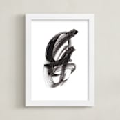 "Sweeping Aria" - Art Print in Black by Misty Hughes - Framed