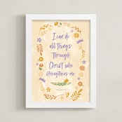 "Christ Who Strengthens Me" - Art Print in California Poppy by Debb W - Framed