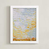 "Warm Beach" - Art Print in Pumpkin Orange by Stephanie Carignan - Framed