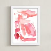 "blushing pink" - Art Print in coral pink by Kelly Witmer - Framed