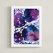 "Wistful Love" - Art Print in Pensive Purple by Simona Camp - Framed