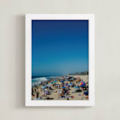 "Beach I" - Art Print in Deep blue by Jennifer Little - Framed