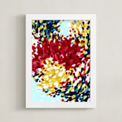"Winter Bloom I" - Art Print in Warm Red by Katie Craig - Framed