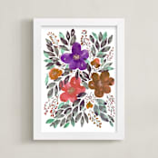 "hand painted flowers_5g" - Art Print in pink by Ramoncita - aticnomar - Framed